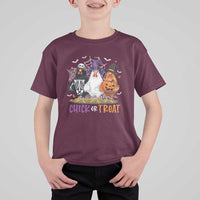 Funny Halloween T Shirt For Kid Chick Or Treat Chicken Farm Witches Skeleton - Wonder Print Shop
