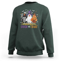 Funny Halloween Sweatshirt Chick Or Treat Chicken Farm Witches Skeleton - Wonder Print Shop