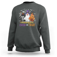 Funny Halloween Sweatshirt Chick Or Treat Chicken Farm Witches Skeleton - Wonder Print Shop