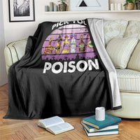 Funny Halloween Throw Blanket Pick Your Poison Wine Bottles Witch - Wonder Print Shop