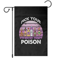 Funny Halloween Garden Flag Pick Your Poison Wine Bottles Witch - Wonder Print Shop