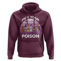 Funny Halloween Hoodie Pick Your Poison Wine Bottles Witch