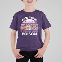 Funny Halloween T Shirt For Kid Pick Your Poison Wine Bottles Witch - Wonder Print Shop