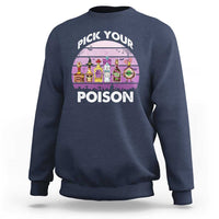 Funny Halloween Sweatshirt Pick Your Poison Wine Bottles Witch - Wonder Print Shop