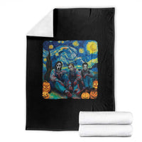 Halloween Throw Blanket Scary Murderers Starry Night Pumpkin Vincent Van Gogh - Wonder Print Shop