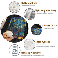 Halloween Throw Blanket Scary Murderers Starry Night Pumpkin Vincent Van Gogh - Wonder Print Shop