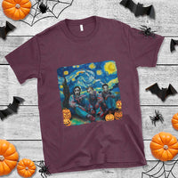 Halloween T Shirt Scary Murderers Starry Night Pumpkin Vincent Van Gogh - Wonder Print Shop