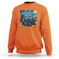 Halloween Sweatshirt Scary Murderers Starry Night Pumpkin Vincent Van Gogh - Wonder Print Shop
