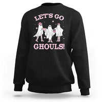Funny Halloween Sweatshirt Let's Go Ghouls Cowgirl Western Ghost - Wonder Print Shop