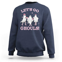 Funny Halloween Sweatshirt Let's Go Ghouls Cowgirl Western Ghost - Wonder Print Shop