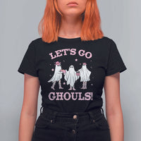 Funny Halloween T Shirt For Women Let's Go Ghouls Cowgirl Western Ghost - Wonder Print Shop