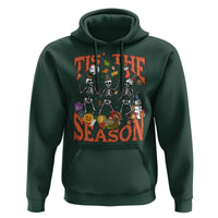 Funny HalloThankMas Hoodie Tis The Season Halloween Thanksgiving Christmas Skeleton