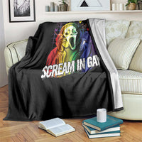 Halloween LGBT Throw Blanket Scream In Gay Ghost Murderer Rainbow - Wonder Print Shop