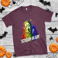 Halloween LGBT T Shirt Scream In Gay Ghost Murderer Rainbow - Wonder Print Shop