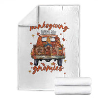 Thanksgiving Day Throw Blanket Thanksgiving With My Gnomies Car Fall Season - Wonder Print Shop