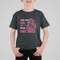 Yes I'm A Girl Yes I Ride Dirt Bikes T Shirt For Kid Motocross Biker - Wonder Print Shop