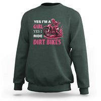 Yes I'm A Girl Yes I Ride Dirt Bikes Sweatshirt Motocross Biker - Wonder Print Shop