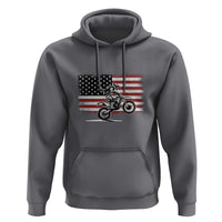 Dirt Bike Woman Rider Hoodie American Flag Motocross Biker