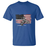 Dirt Bike Woman Rider T Shirt American Flag Motocross Biker - Wonder Print Shop