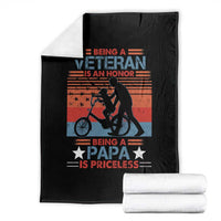 Veteran Father Throw Blanket Being A Veteran Is An Honor Being A Papa Is Priceless