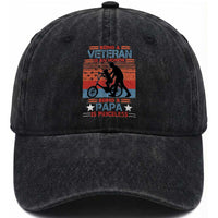 Veteran Father Washed Cotton Baseball Cap Being A Veteran Is An Honor Being A Papa Is Priceless