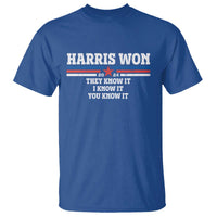 Harris Won 2024 T Shirt They I And You Know It US Election - Wonder Print Shop