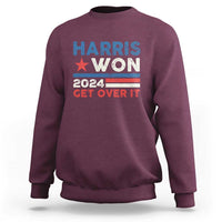 Harris Won 2024 Get Over It Sweatshirt Presidential Election - Wonder Print Shop