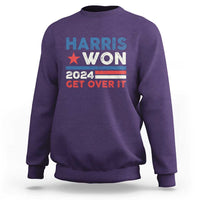 Harris Won 2024 Get Over It Sweatshirt Presidential Election - Wonder Print Shop