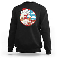 Funny Christmas Sweatshirt Santa Tsunami Is Eating Ginger Bread Xmas - Wonder Print Shop