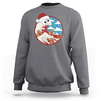 Funny Christmas Sweatshirt Santa Tsunami Is Eating Ginger Bread Xmas - Wonder Print Shop