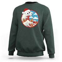 Funny Christmas Sweatshirt Santa Tsunami Is Eating Ginger Bread Xmas - Wonder Print Shop