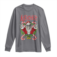 Christmas Heavy Metal Long Sleeve Shirt Sleigher Skeleton Santa Xmas Wreath
