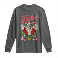 Christmas Heavy Metal Long Sleeve Shirt Sleigher Skeleton Santa Xmas Wreath