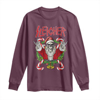 Christmas Heavy Metal Long Sleeve Shirt Sleigher Skeleton Santa Xmas Wreath