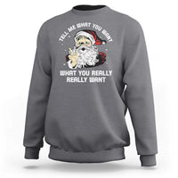 Funny Christmas Santa Sweatshirt Tell Me What You Want What You Really Really Want - Wonder Print Shop
