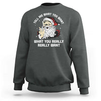 Funny Christmas Santa Sweatshirt Tell Me What You Want What You Really Really Want - Wonder Print Shop