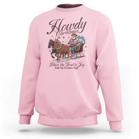 Western Christmas Sweatshirt Howdy Christmas Blaze The Trail To Joy Cowboy Santa - Wonder Print Shop