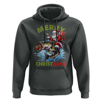 Funny Christmas Fishing Hoodie Merry Christbass Santa Xmas Tree