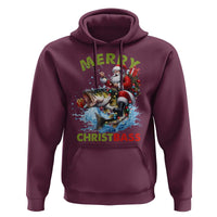 Funny Christmas Fishing Hoodie Merry Christbass Santa Xmas Tree