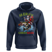 Funny Christmas Fishing Hoodie Merry Christbass Santa Xmas Tree