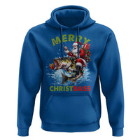 Funny Christmas Fishing Hoodie Merry Christbass Santa Xmas Tree
