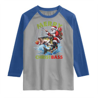 Funny Christmas Fishing Raglan Shirt Merry Christbass Santa Xmas Tree - Wonder Print Shop