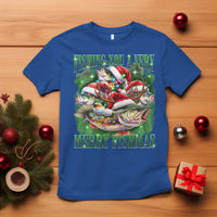 Funny Fishing Christmas T Shirt Fishing You A Very Merry Fishmas Santa Hat - Wonder Print Shop