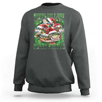 Funny Fishing Christmas Sweatshirt Fishing You A Very Merry Fishmas Santa Hat - Wonder Print Shop