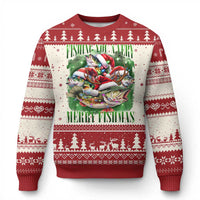 Funny Fishing Christmas Ugly Christmas Sweater Fishing You A Very Merry Fishmas Santa Hat - Wonder Print Shop