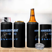 Funny Hanukkah Arcade Game 4 in 1 Can Cooler Tumbler Jewish Fighter Menorah Star Of David - Wonder Print Shop