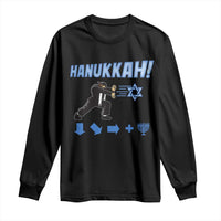 Funny Hanukkah Arcade Game Long Sleeve Shirt Jewish Fighter Menorah Star Of David - Wonder Print Shop