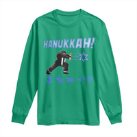 Funny Hanukkah Arcade Game Long Sleeve Shirt Jewish Fighter Menorah Star Of David - Wonder Print Shop