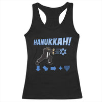Funny Hanukkah Arcade Game Racerback Tank Top Jewish Fighter Menorah Star Of David - Wonder Print Shop