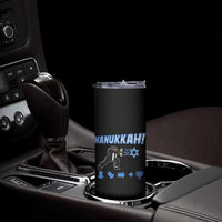 Funny Hanukkah Arcade Game Skinny Tumbler Jewish Fighter Menorah Star Of David - Wonder Print Shop